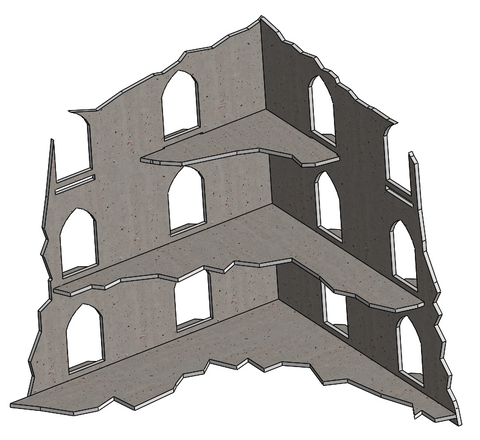 Three Storey Ruins (4 Pack)