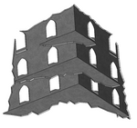 Three Storey Ruins (4 Pack)
